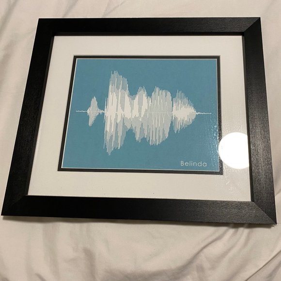 Blue Name Belinda Soundwave Art Frame - Picture 1 of 5